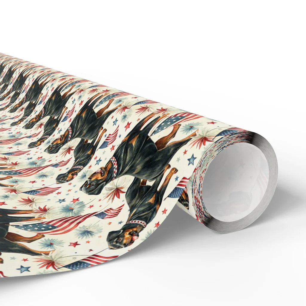 Rottweiler Americana Wrapping Paper — paper roll