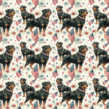 Rottweiler Americana Wrapping Paper — repeating pattern tile