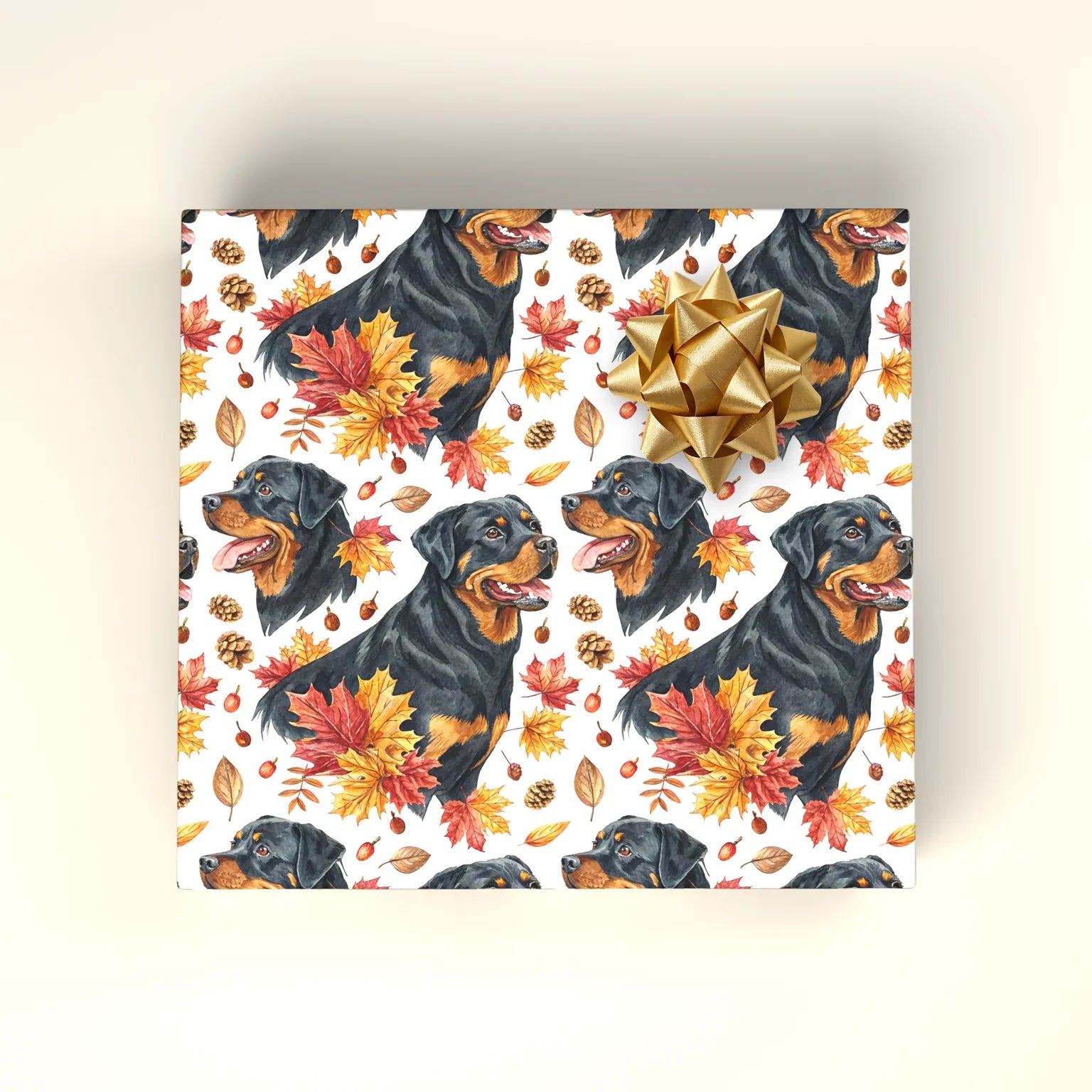 Rottweiler Fall Autumn Wrapping Paper — wrapped gift presentation