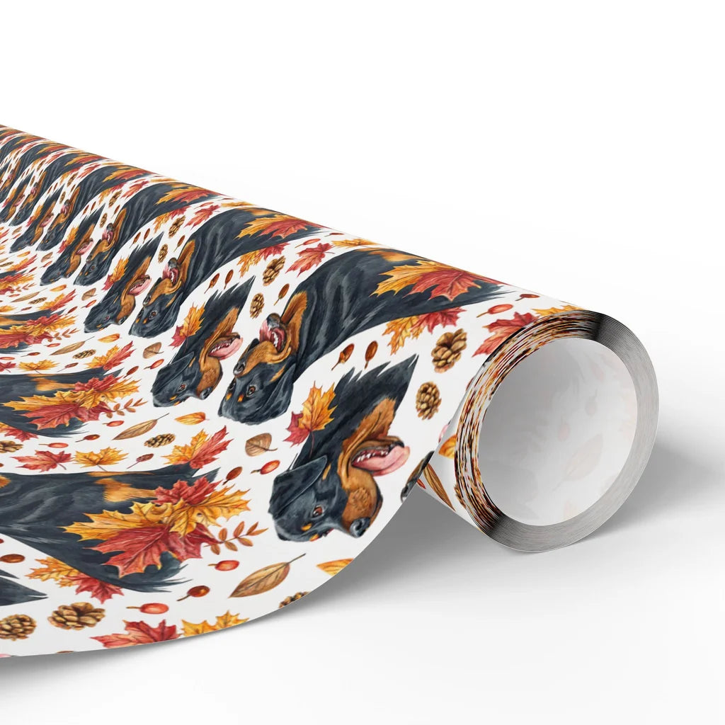 Rottweiler Fall Autumn Wrapping Paper — paper roll