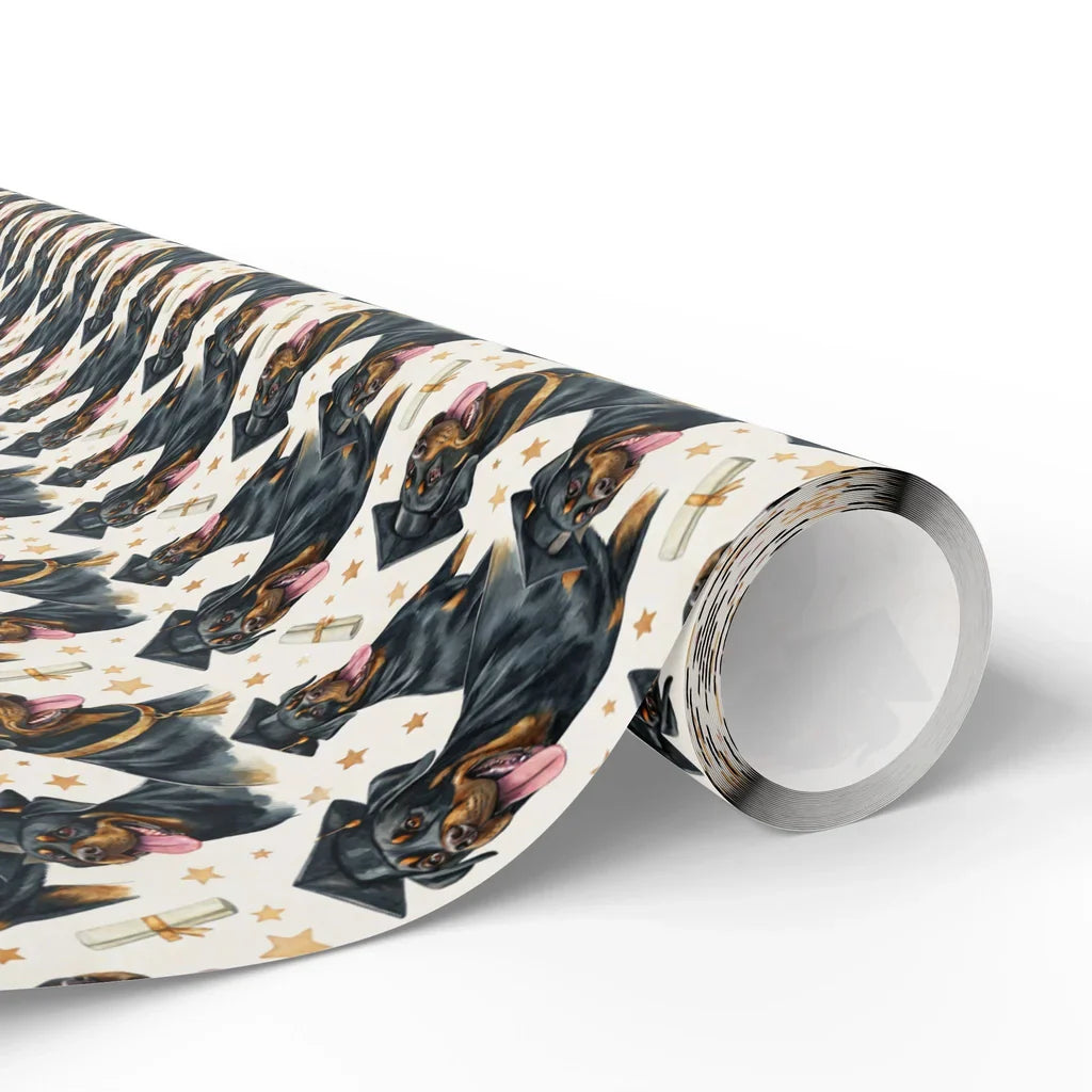 Rottweiler Graduation Wrapping Paper — paper roll