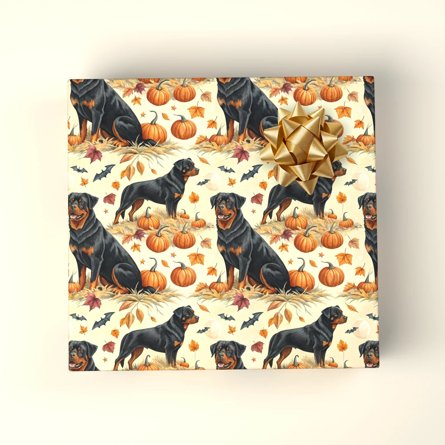 Rottweiler Halloween Wrapping Paper — wrapped gift presentation