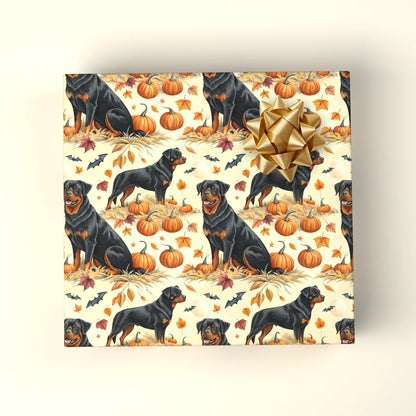 Rottweiler Halloween Wrapping Paper — wrapped gift presentation