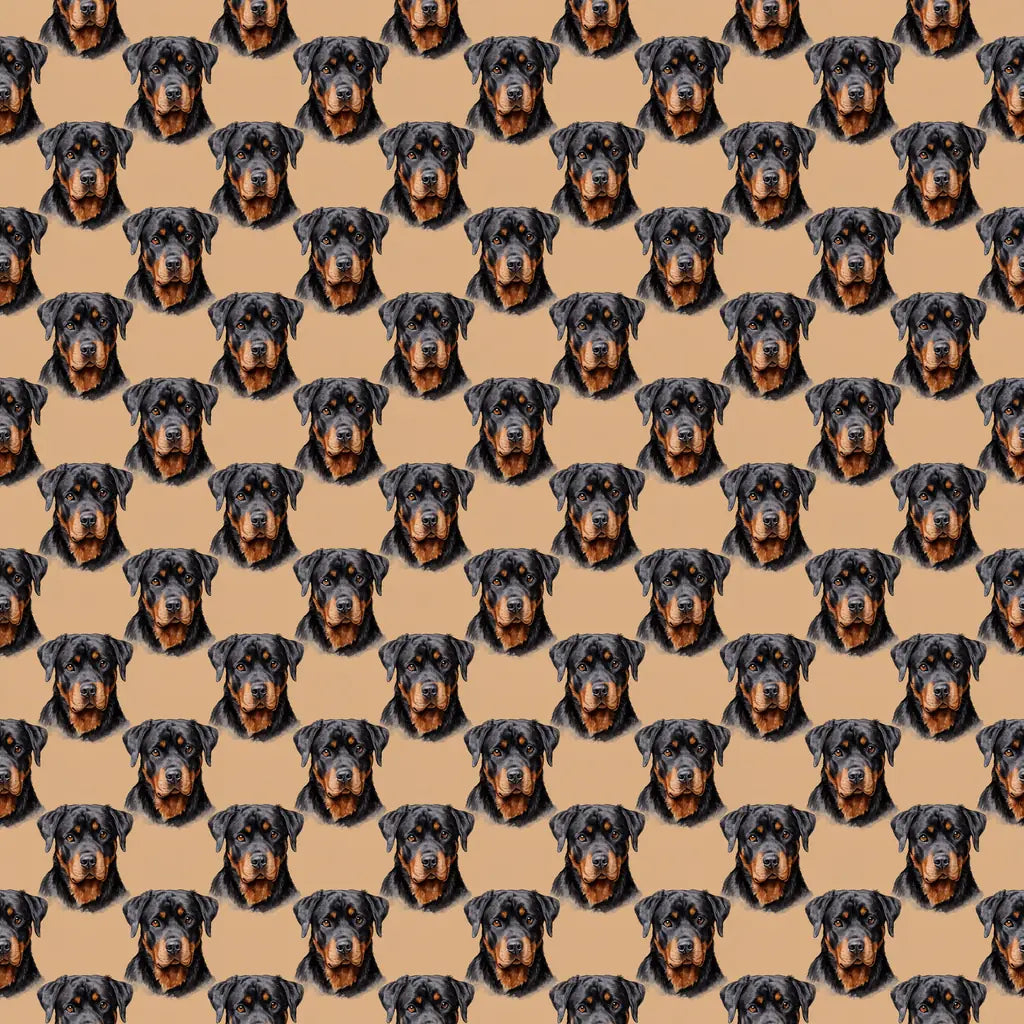 Rottweiler Portrait Wrapping Paper — repeating pattern tile