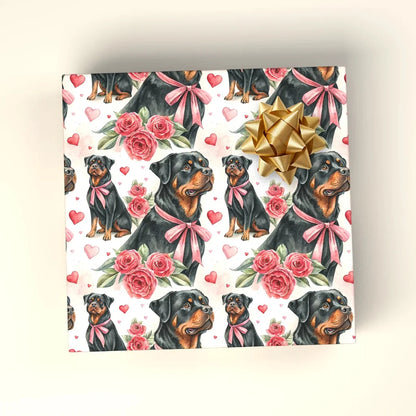 Rottweiler Valentine's Day Wrapping Paper — paper roll