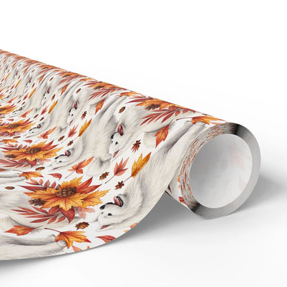 Samoyed Autumn Wrapping Paper — paper roll