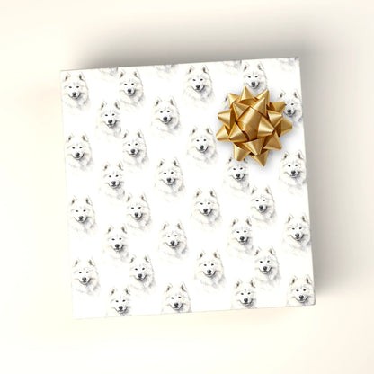 Samoyed Portrait Wrapping Paper — wrapped gift presentation