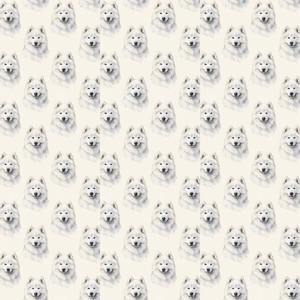 Samoyed Portrait Wrapping Paper — repeating pattern tile