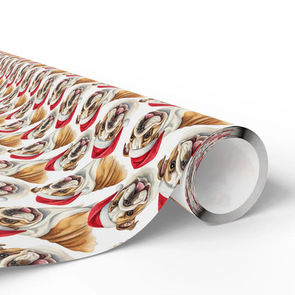 Santa Bulldog Christmas Wrapping Paper — paper roll