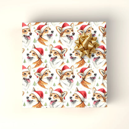 Santa Corgi Christmas Wrapping Paper — wrapped gift presentation