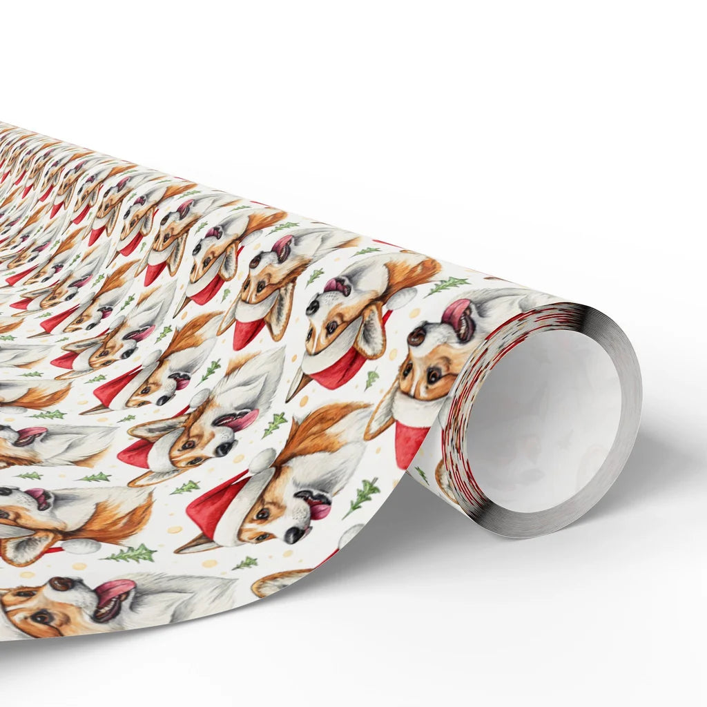 Santa Corgi Christmas Wrapping Paper — paper roll