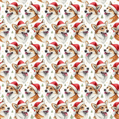 Santa Corgi Christmas Wrapping Paper — repeating pattern tile