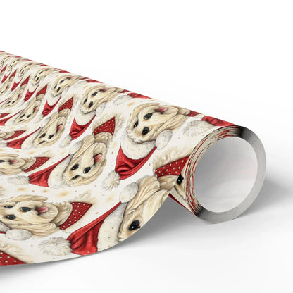 Santa Paws Bichon Frise Christmas Wrapping Paper — paper roll