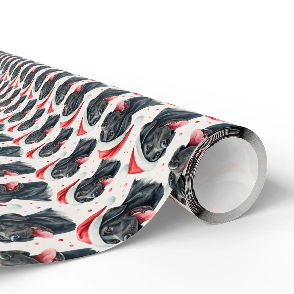 Santa Paws Black Lab Christmas Wrapping Paper — paper roll