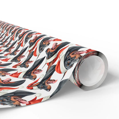 Santa Paws Doberman Christmas Wrapping Paper — paper roll