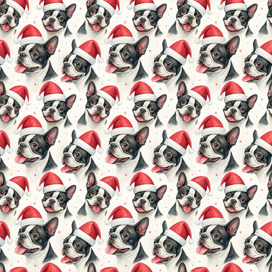 Santa Paws: French Bulldog Christmas Wrapping Paper — repeating pattern tile