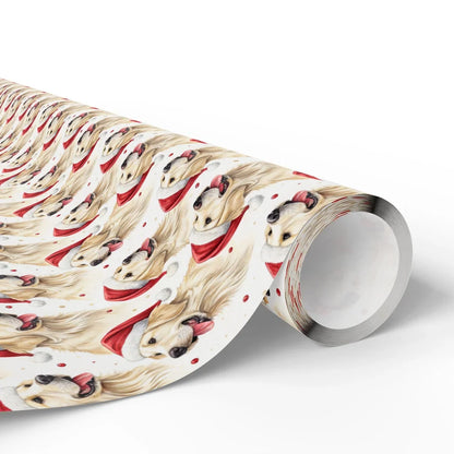 Santa Paws: Golden Retriever Christmas Wrapping Paper — paper roll