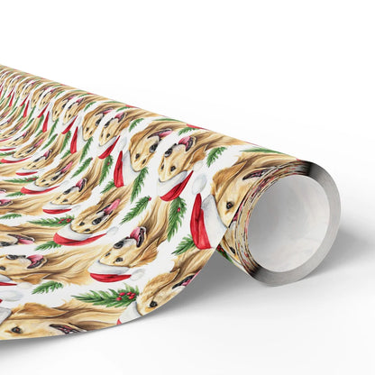 Santa Paws Golden Retriever Christmas Wrapping Paper — paper roll