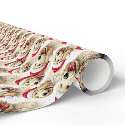 Santa Paws: Golden Retriever Christmas Wrapping Paper — paper roll