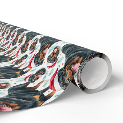 Santa Paws Rottweiler Christmas Wrapping Paper — paper roll