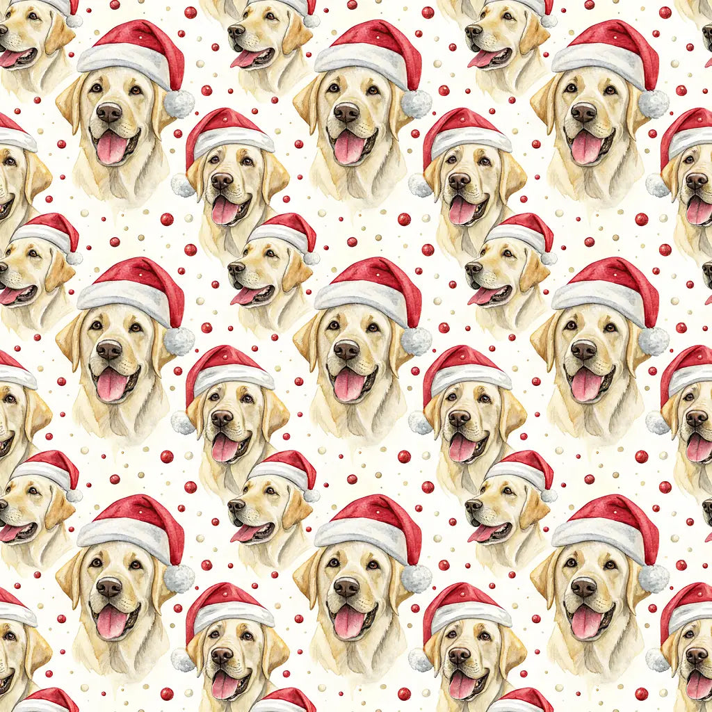 Santa Paws: Yellow Lab Christmas Wrapping Paper — repeating pattern tile