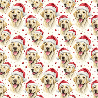 Santa Paws: Yellow Lab Christmas Wrapping Paper — repeating pattern tile