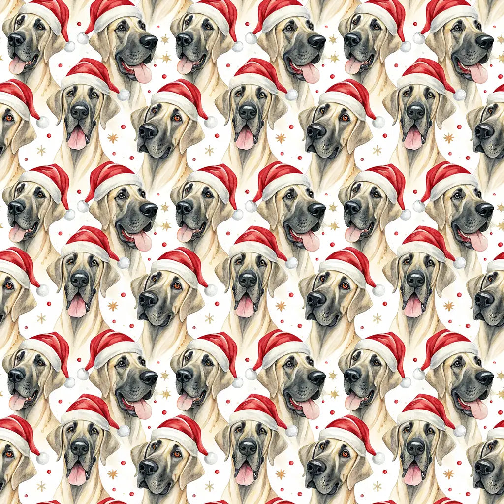 Santa Paws: Yellow Labrador Christmas Wrapping Paper — repeating pattern tile