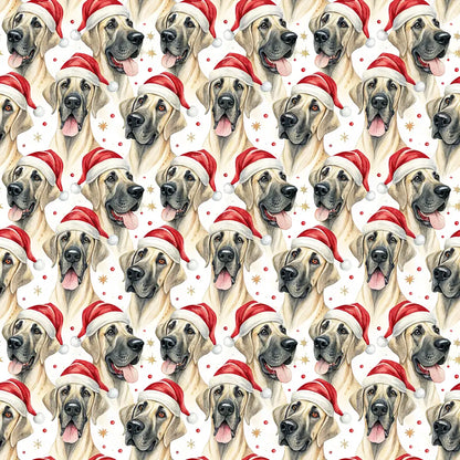 Santa Paws: Yellow Labrador Christmas Wrapping Paper — repeating pattern tile