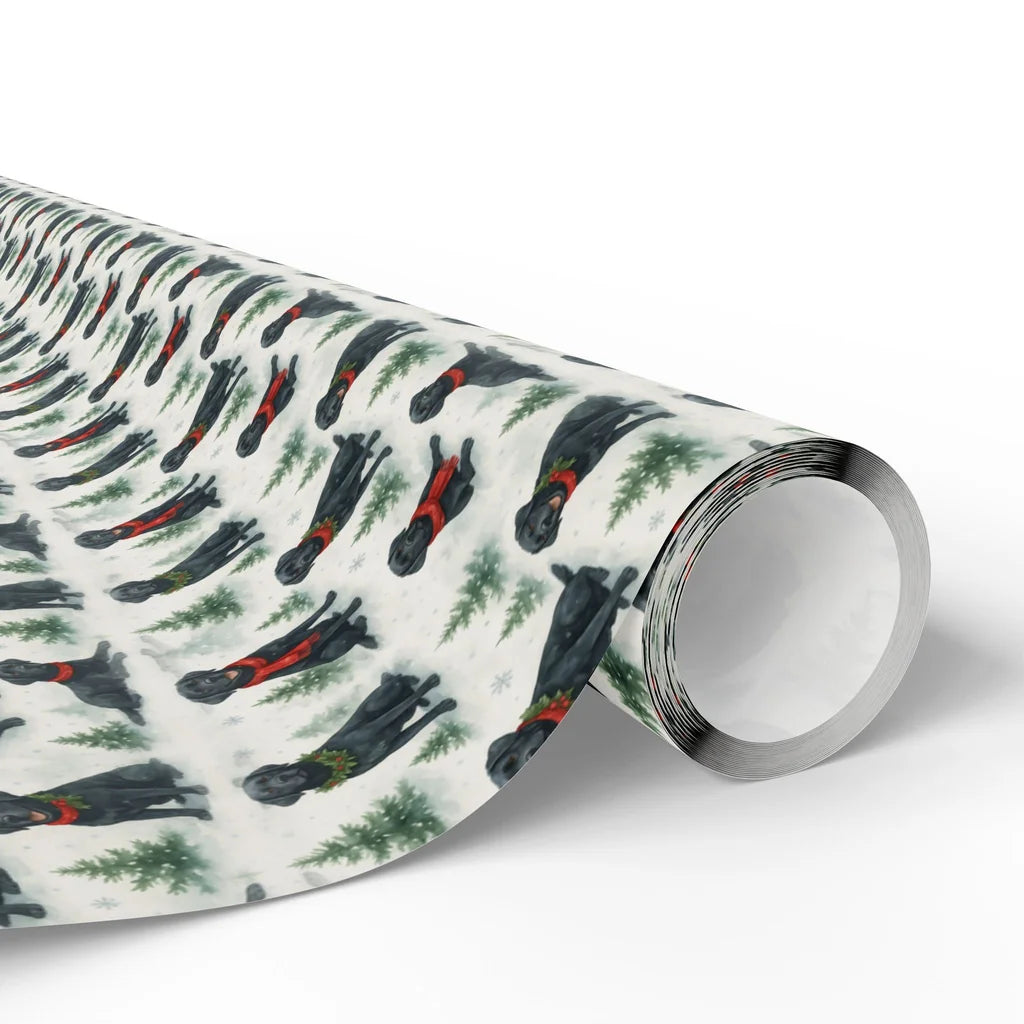 Scarf Season: Black Lab Christmas Wrapping Paper — paper roll