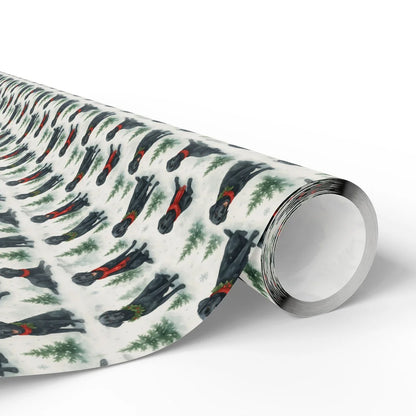 Scarf Season: Black Lab Christmas Wrapping Paper — paper roll
