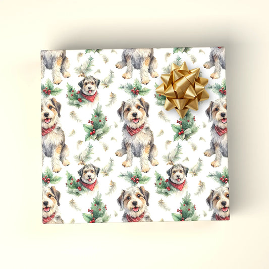 Schnauzer Christmas Wrapping Paper — wrapped gift presentation