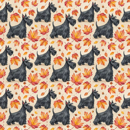 Scottish Terrier Autumn Wrapping Paper — repeating pattern tile