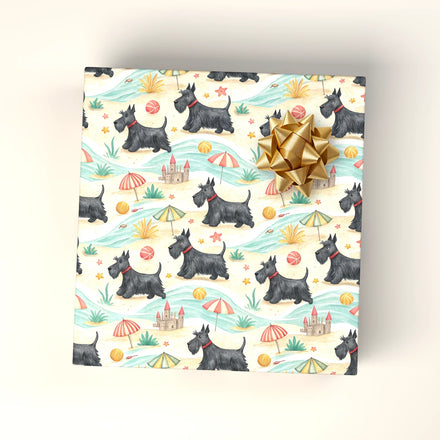 Scottish Terrier Beach Wrapping Paper