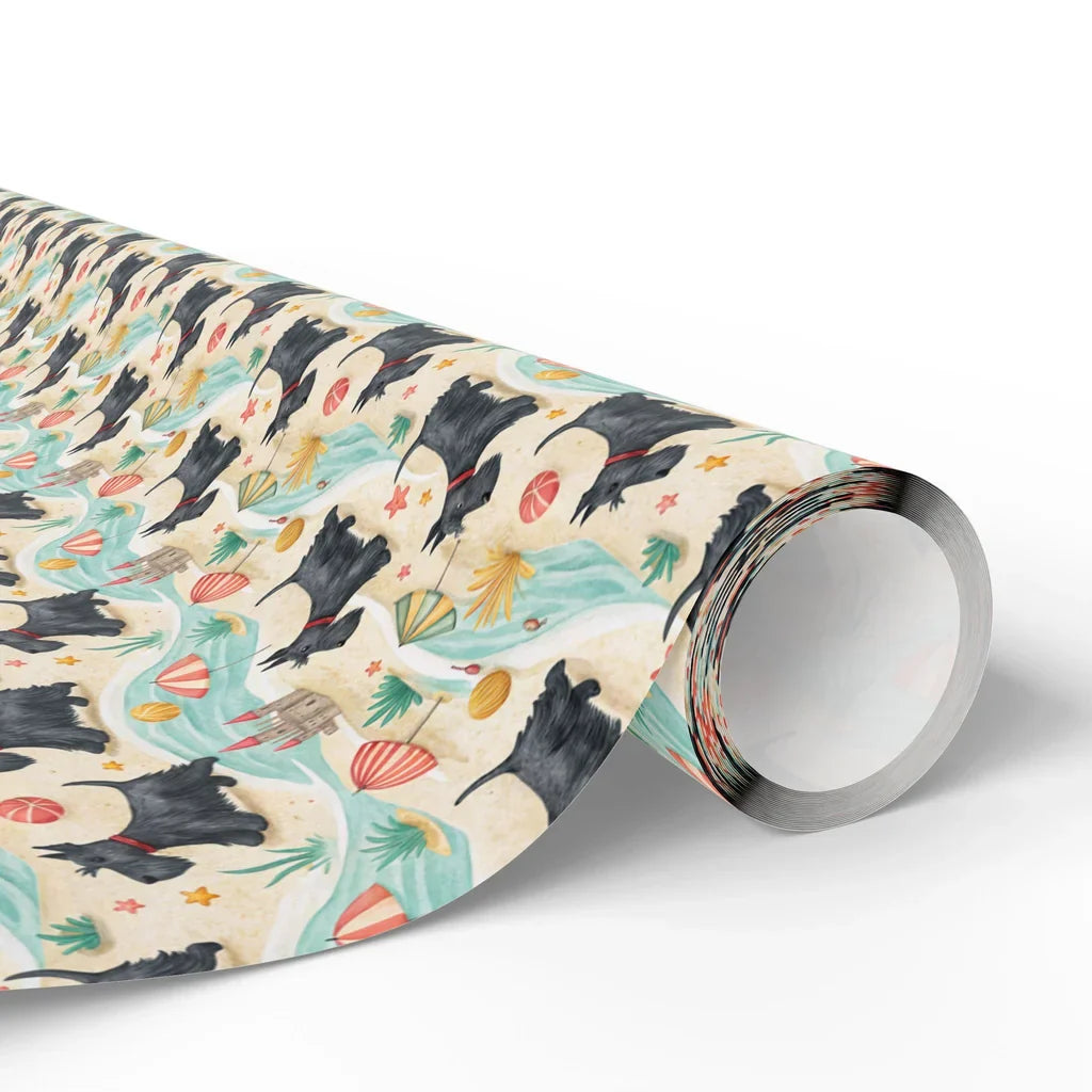 Scottish Terrier Beach Wrapping Paper — paper roll