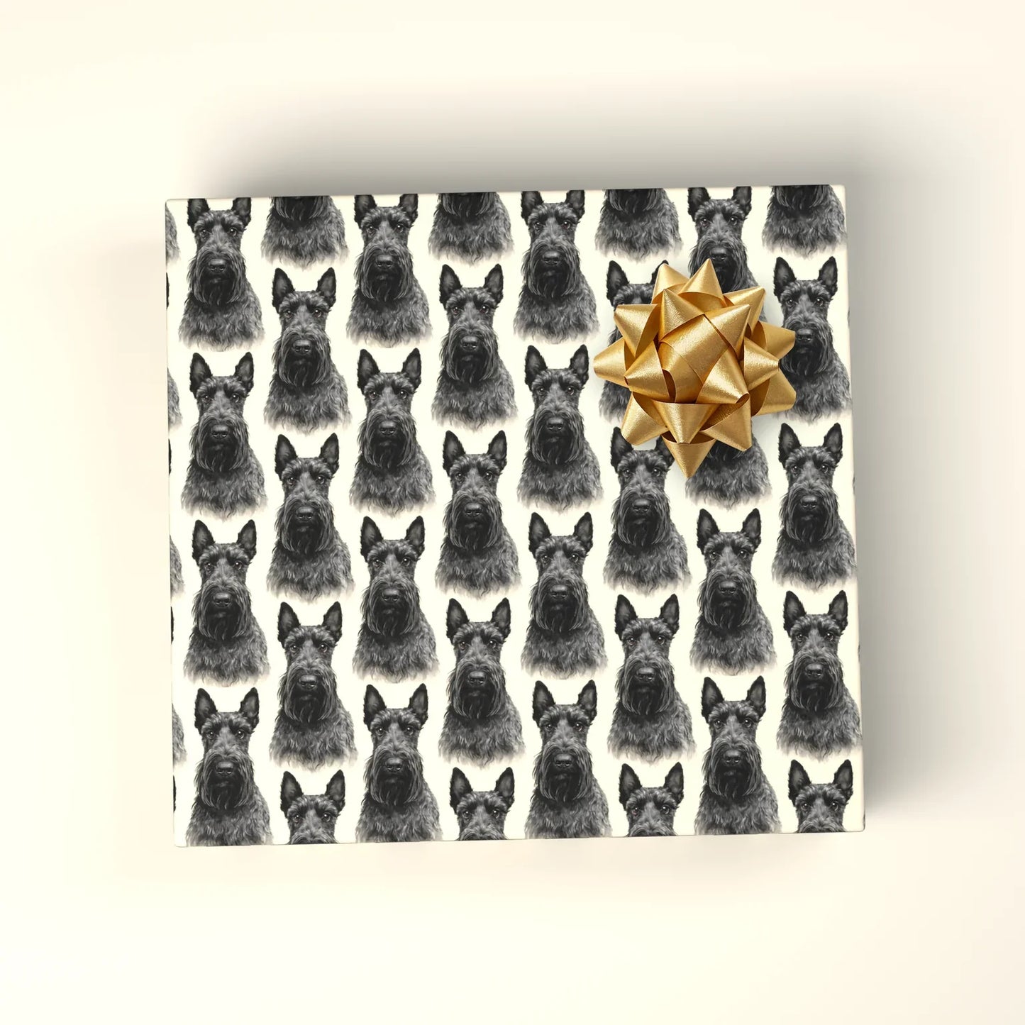 Scottish Terrier Portrait Wrapping Paper — wrapped gift presentation