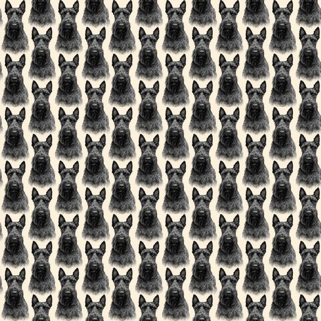 Scottish Terrier Portrait Wrapping Paper — repeating pattern tile