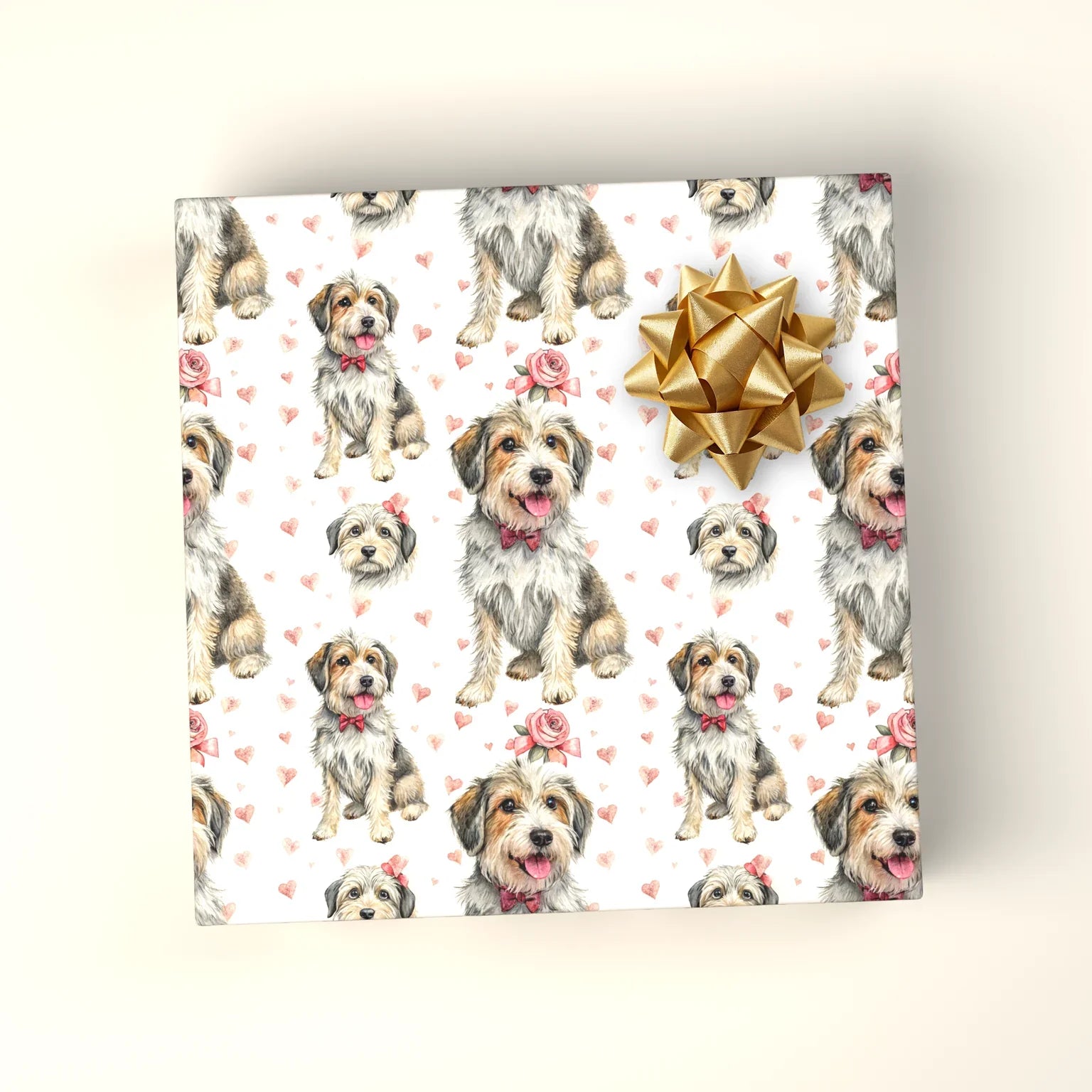 Scruffy Dogs in Love Wrapping Paper — wrapped gift presentation