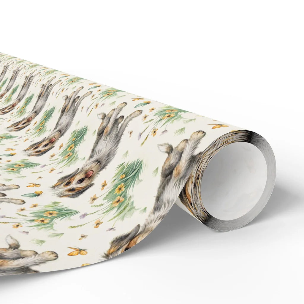 Scruffy & Sweet: Terrier Mix Spring Wrapping Paper — paper roll