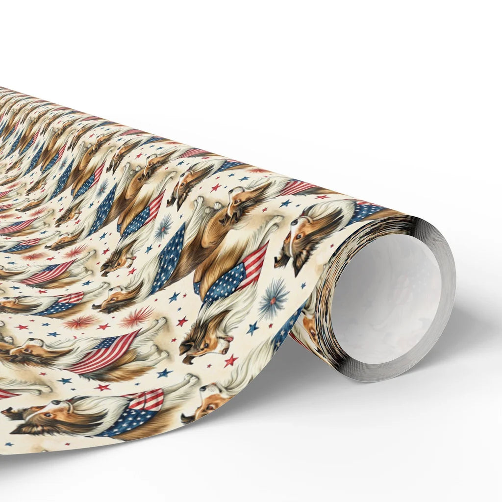 Sheltie Americana Wrapping Paper — paper roll