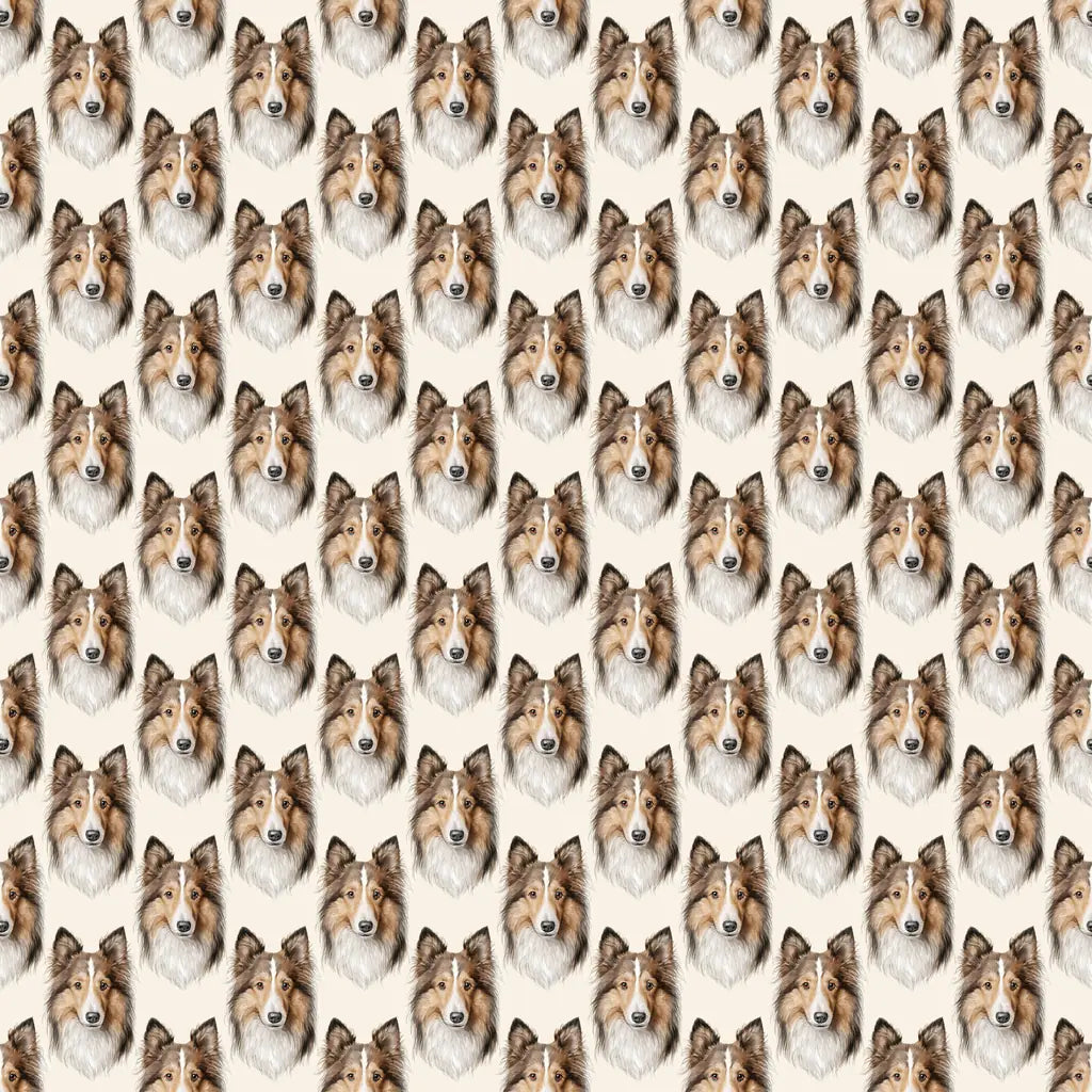 Sheltie Portrait Wrapping Paper — repeating pattern tile