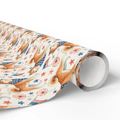 Shiba Inu Americana Wrapping Paper — paper roll
