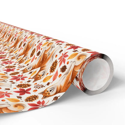 Shiba Inu Autumn Wrapping Paper — paper roll