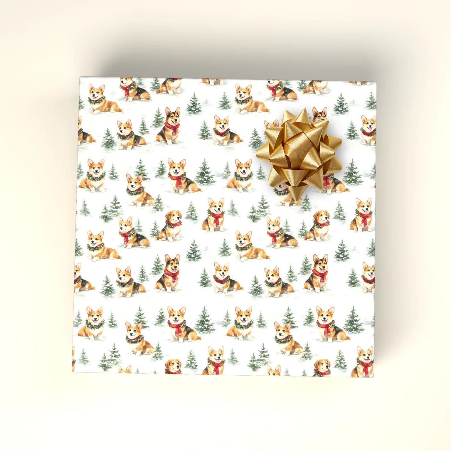 Shiba Inu Christmas Wrapping Paper — wrapped gift presentation