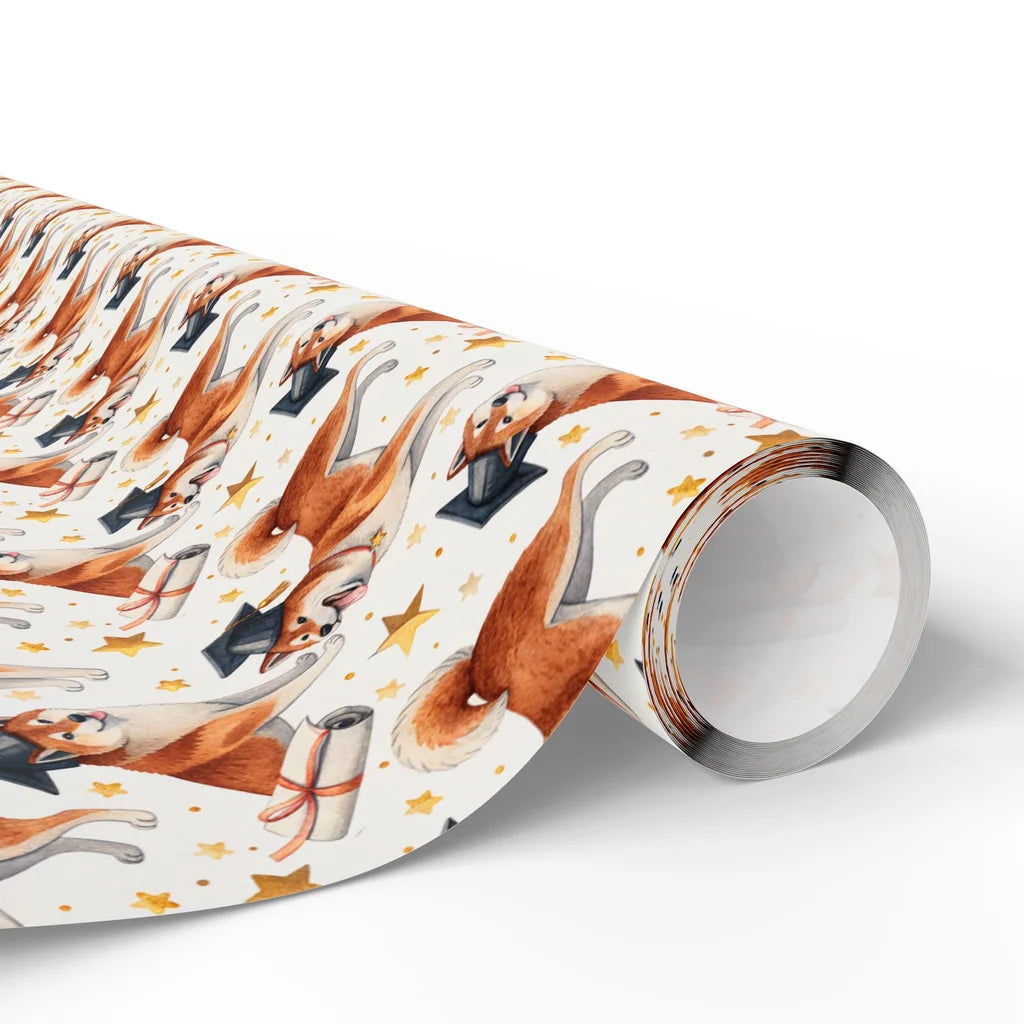 Shiba Inu Graduation Wrapping Paper — paper roll