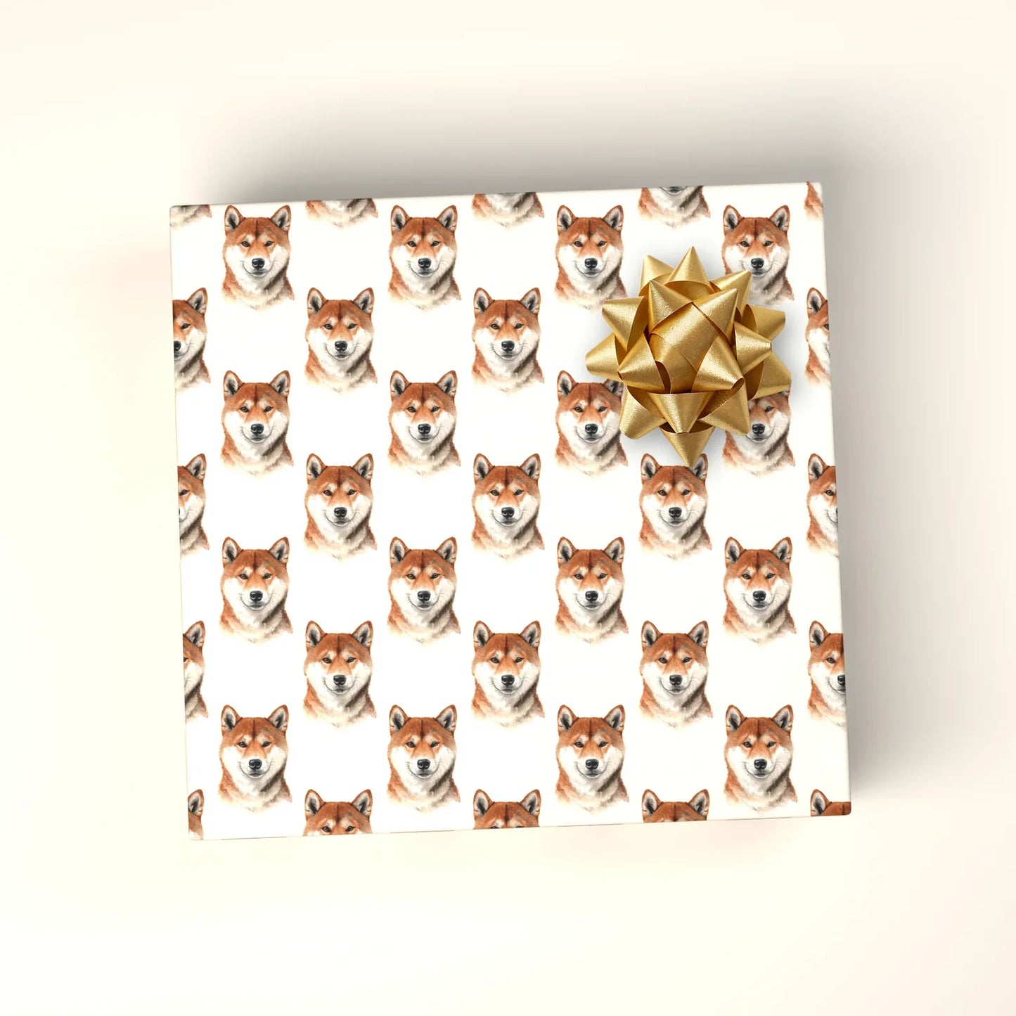 Shiba Inu Portrait Wrapping Paper — wrapped gift presentation