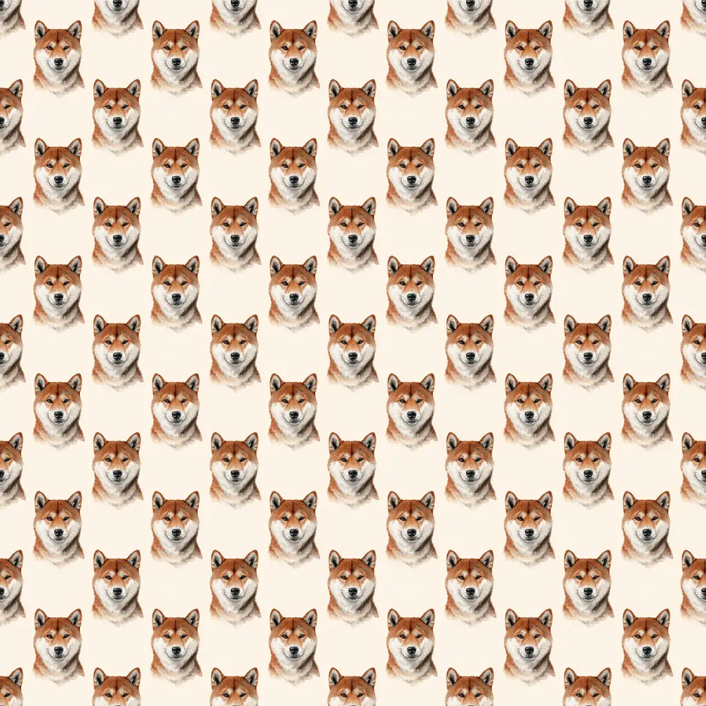 Shiba Inu Portrait Wrapping Paper — repeating pattern tile