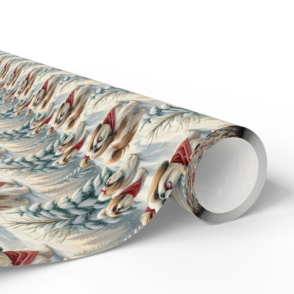 Shih Tzu Christmas Wrapping Paper — Winter Wonderland — paper roll