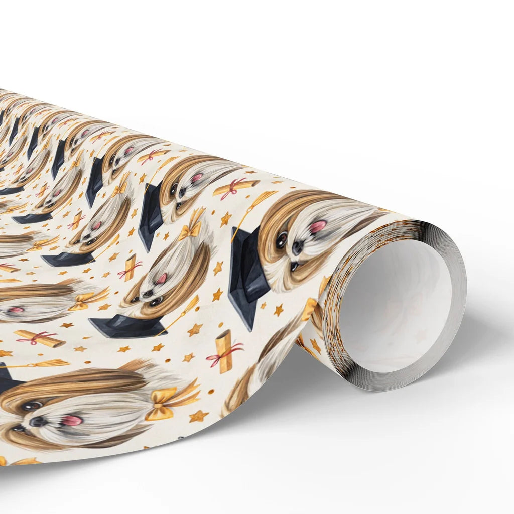 Shih Tzu Graduation Wrapping Paper — paper roll