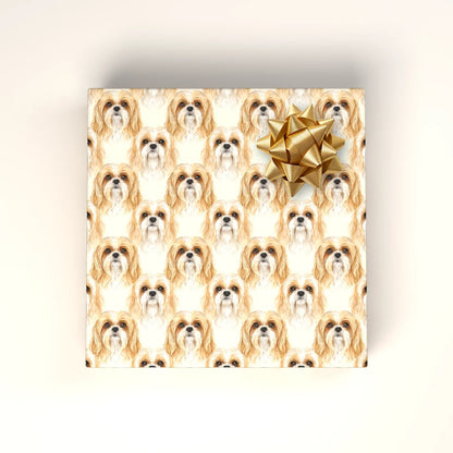 Shih Tzu Portrait Wrapping Paper — wrapped gift presentation