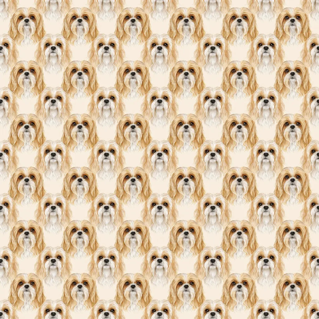Shih Tzu Portrait Wrapping Paper — repeating pattern tile